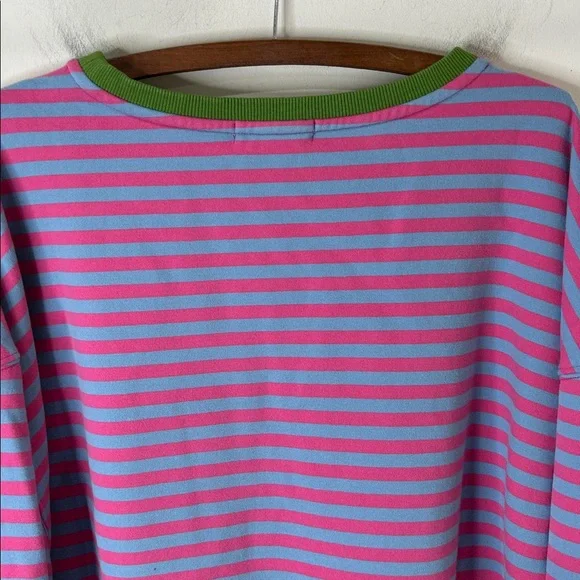 NATURAL LIFE Pink & Blue Striped Sweatshirt with Green Trim - Picture 11 of 15